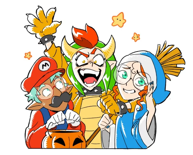 Bowser Mario halloween Lilith Clawthorne Eda Clawthorne Raine Whispers TV Show The Owl House Image