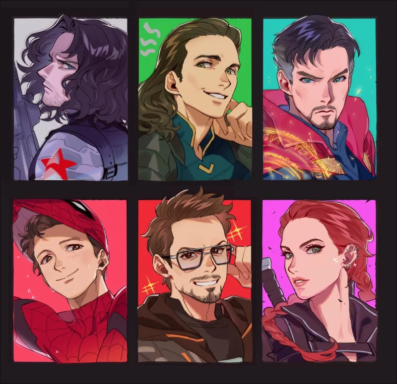 Tony Stark Bucky Barnes Winter Soldier Loki (Marvel Comics) Peter Parker Natasha Romanoff Doctor Strange Black Widow spider man movie Avengers: Infinity War Image