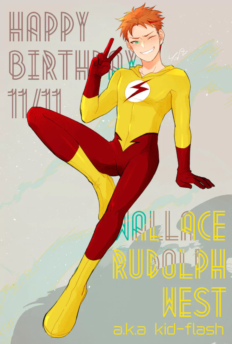 peace sign wink Wally West Kid Flash TV Show Young Justice Image