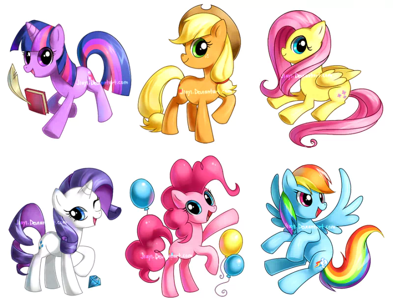 Rainbow Dash Pinkie Pie Rarity (My Little Pony) Fluttershy (My Little Pony) Applejack (My Little Pony) Twilight Sparkle TV Show My Little Pony: Friendship Is Magic Image