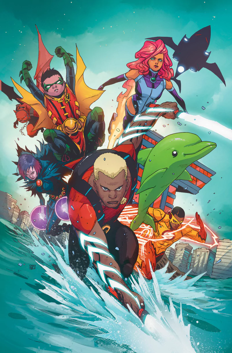 DC Comics Damian Wayne Robin (DC Comics) Raven (DC Comics) Wallace West Kid Flash Koriand'r Starfire (DC Comics) Beast Boy Jackson Hyde Aqualad (DC Comics) Comic Teen Titans Image