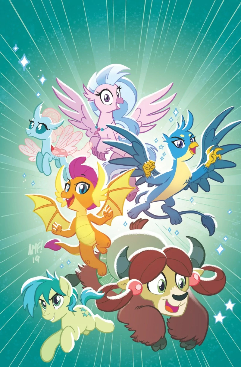 IDW Comics Yona (My Little Pony) Ocellus (My Little Pony) Sandbar (My Little Pony) Silverstream (My Little Pony: Friendship is Magic) Smolder (My Little Pony) Gallus (My Little Pony) Comic My Little Pony: Feats of Friendship Image
