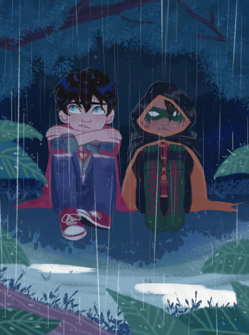 rain Robin (DC Comics) Superboy Damian Wayne Jon Kent Comic Super-Sons Image