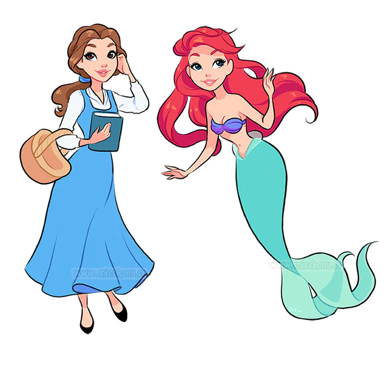 mermaid Ariel (The Little Mermaid) Belle (Beauty and the Beast) movie Disney Image