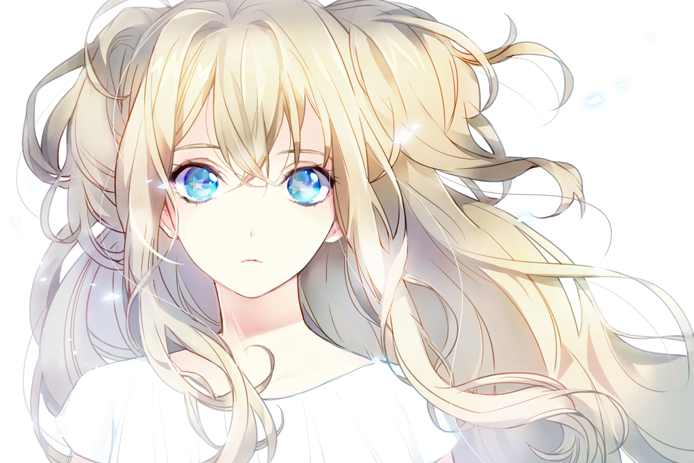 White blonde hair anime