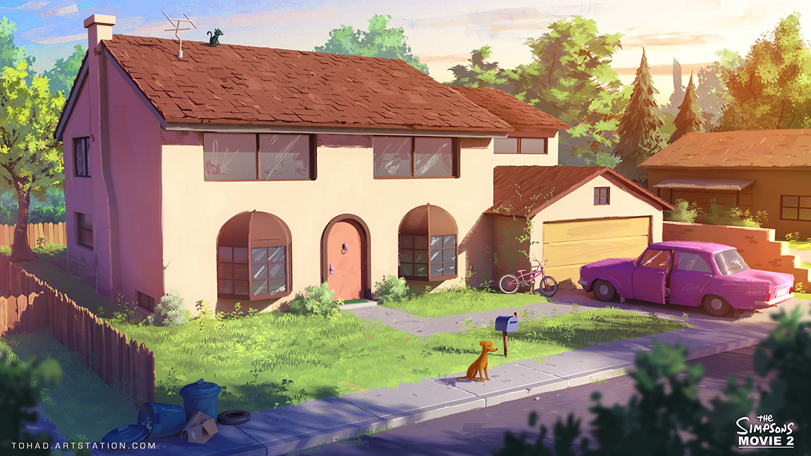 The Simpsons Movie 2 Environment design by tohad