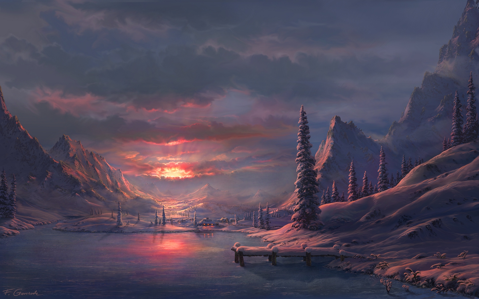 Winter sunset by Fel-X