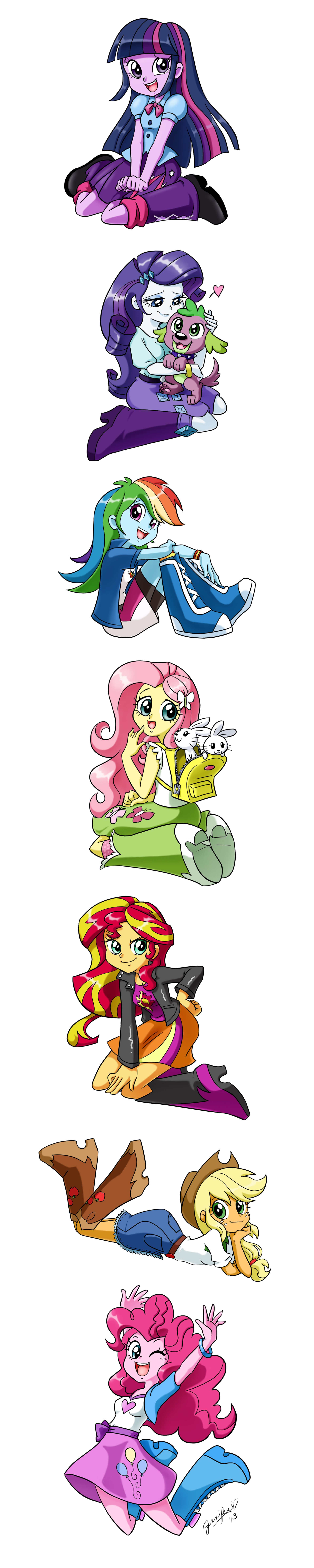 Download Pinkie Pie Applejack (My Little Pony) Sunset Shimmer Angel Bunny Fluttershy (My Little Pony) Rainbow Dash Spike (My Little Pony) Rarity (My Little Pony) Twilight Sparkle Movie My Little Pony: Equestria Girls Art