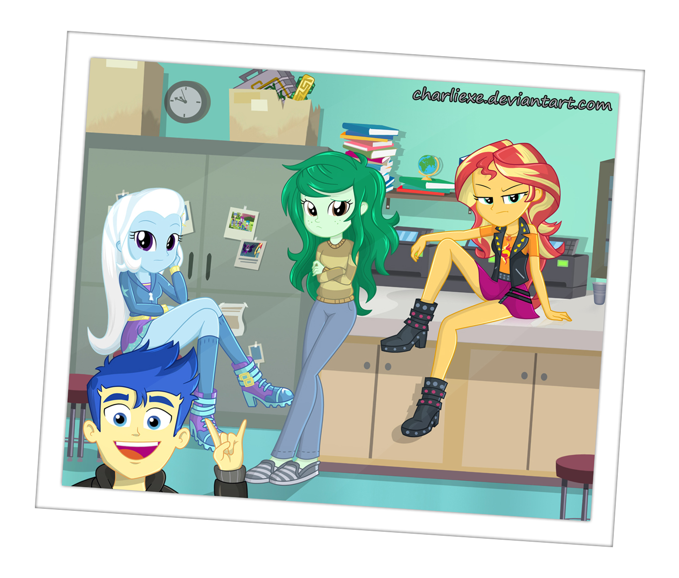Download Trixie (My Little Pony) Flash Sentry Wallflower Blush Sunset Shimmer Movie My Little Pony: Equestria Girls - Forgotten Friendship Art