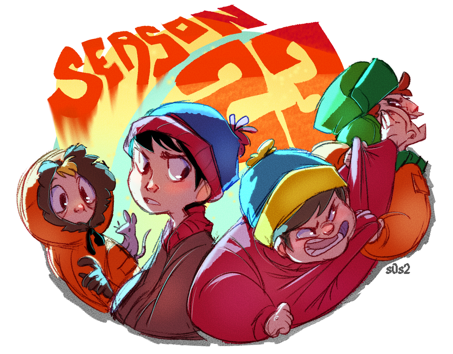 Download Kenny McCormick Stan Marsh Kyle Broflovski Eric Cartman TV Show South Park Art