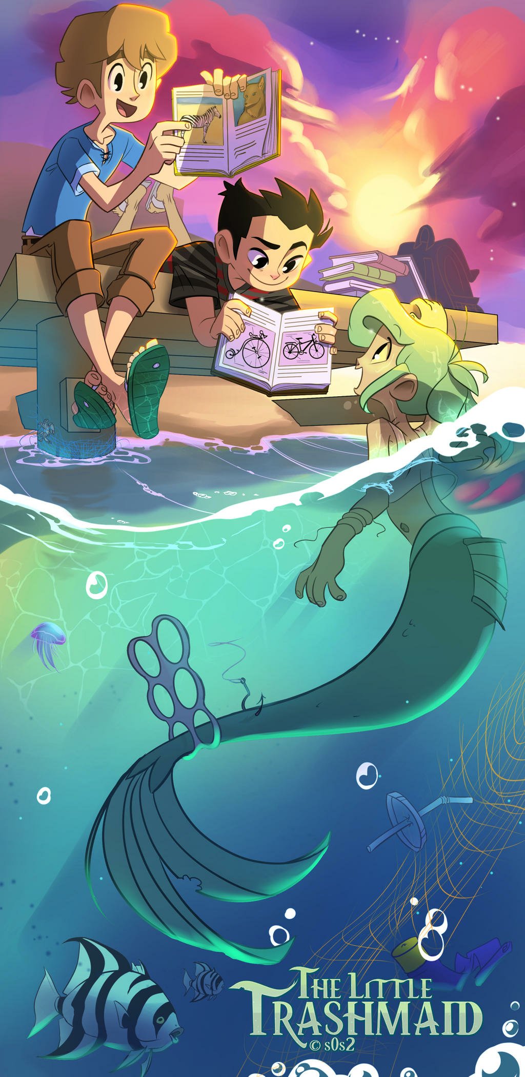 Download Mermaid Tidy (The Little Trashmaid) Ricky (The Little Trashmaid) Spencer (The Little Trashmaid) Comic The Little Trashmaid Art