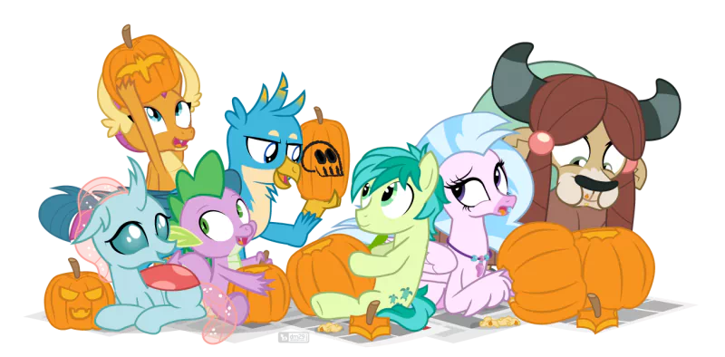pumpkin Sandbar (My Little Pony) Smolder (My Little Pony) Yona (My Little Pony) Spike (My Little Pony) Gallus (My Little Pony) Ocellus (My Little Pony) Silverstream (My Little Pony: Friendship is Magic) TV Show My Little Pony: Friendship Is Magic Image