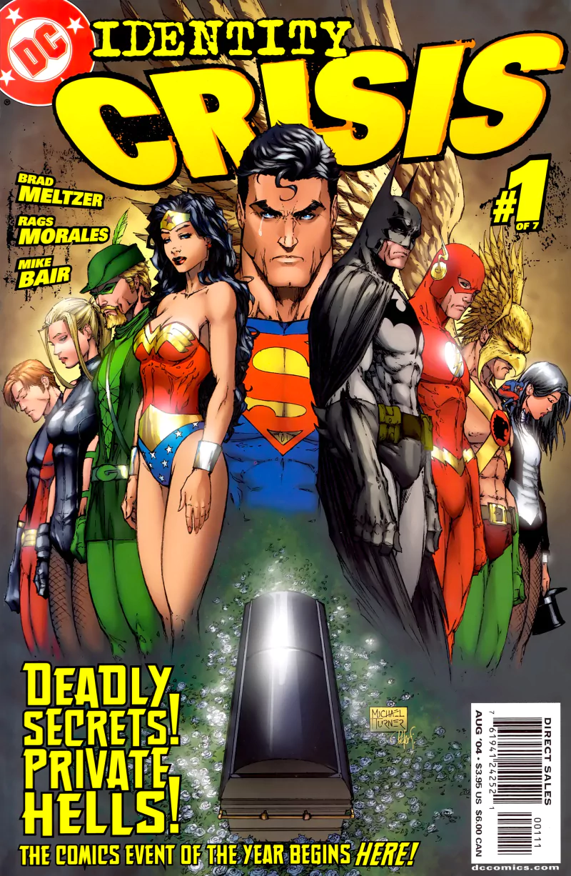 Wonder Woman Batman Elongated Man Green Arrow Wally West Flash Carter Hall Dinah Lance Black Canary Zatanna Hawkman (DC Comics) Superman Comic identity crisis Image