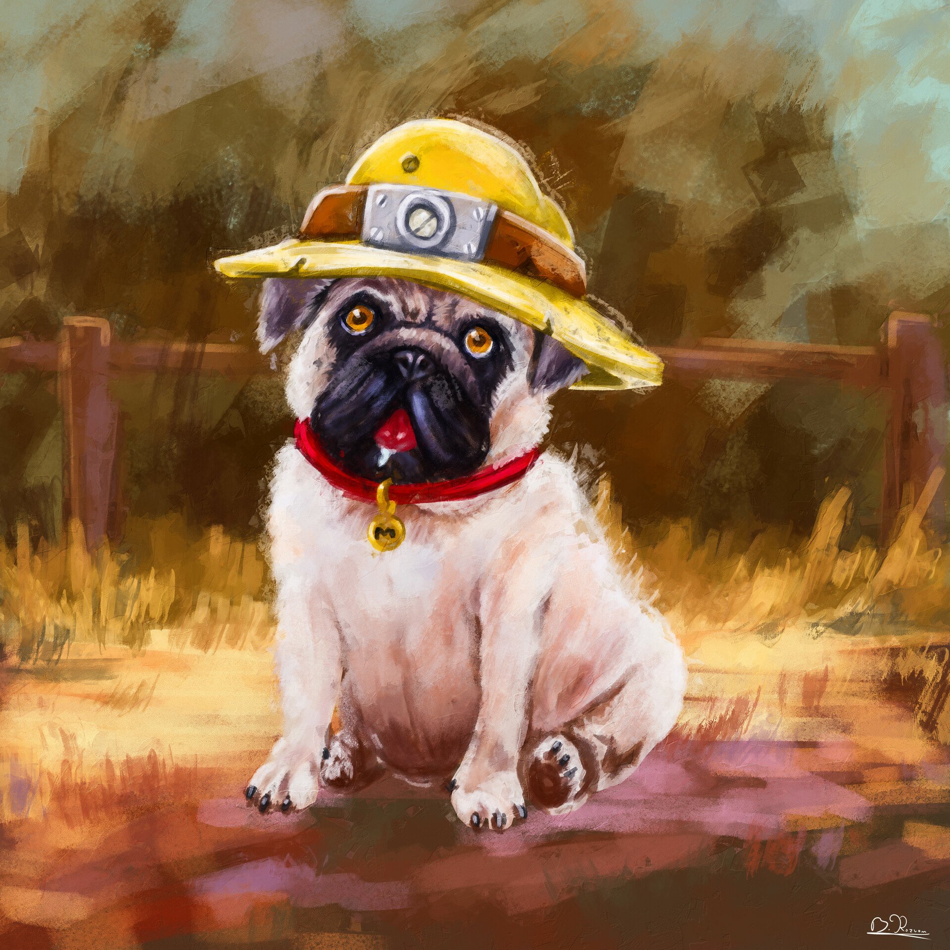 Download Video Game Spelunky 2 Pug Dog Hat Art
