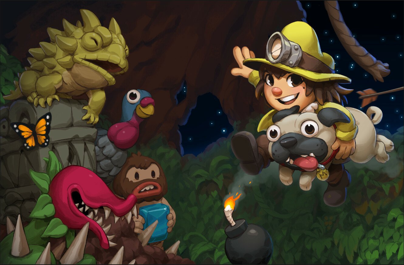 Download Video Game Spelunky 2 Adventure Cartoon Exploration Art