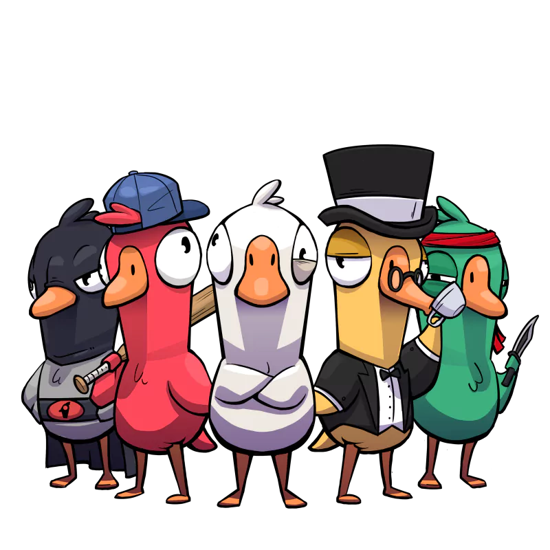video game Goose Goose Duck cartoon birds animated characters colorful design Image