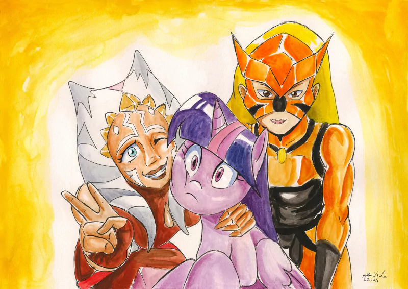 Star Wars: The Clone Wars (2008) Young Justice My Little Pony: Friendship Is Magic Ahsoka Tano Twilight Sparkle Tigress (DC Comics) Artemis Crock TV Show crossover Image