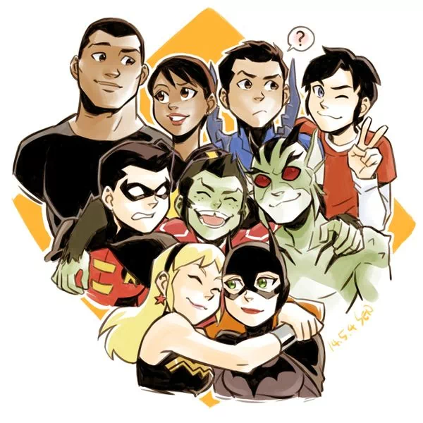 Garfield Logan Beast Boy Karen Beecher Barbara Gordon Lagoon Boy Tim Drake Robin (DC Comics) Cassandra Sandsmark Wonder Girl Jaime Reyes Blue Beetle (DC Comics) Billy Batson Batgirl Bumblebee (DC Comics) TV Show Young Justice Image