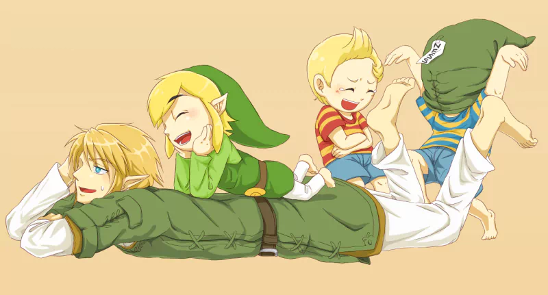 pointed ears feet blonde Lucas (Mother) Ness (EarthBound) Toon Link Link video game Super Smash Bros. Image