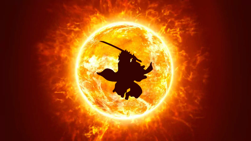  Tanjiro with his heart set ablaze