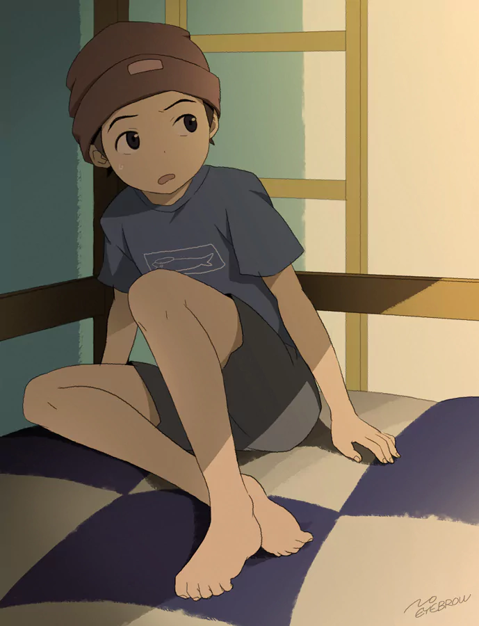 feet legs hat Naota Nandaba Anime FLCL Image