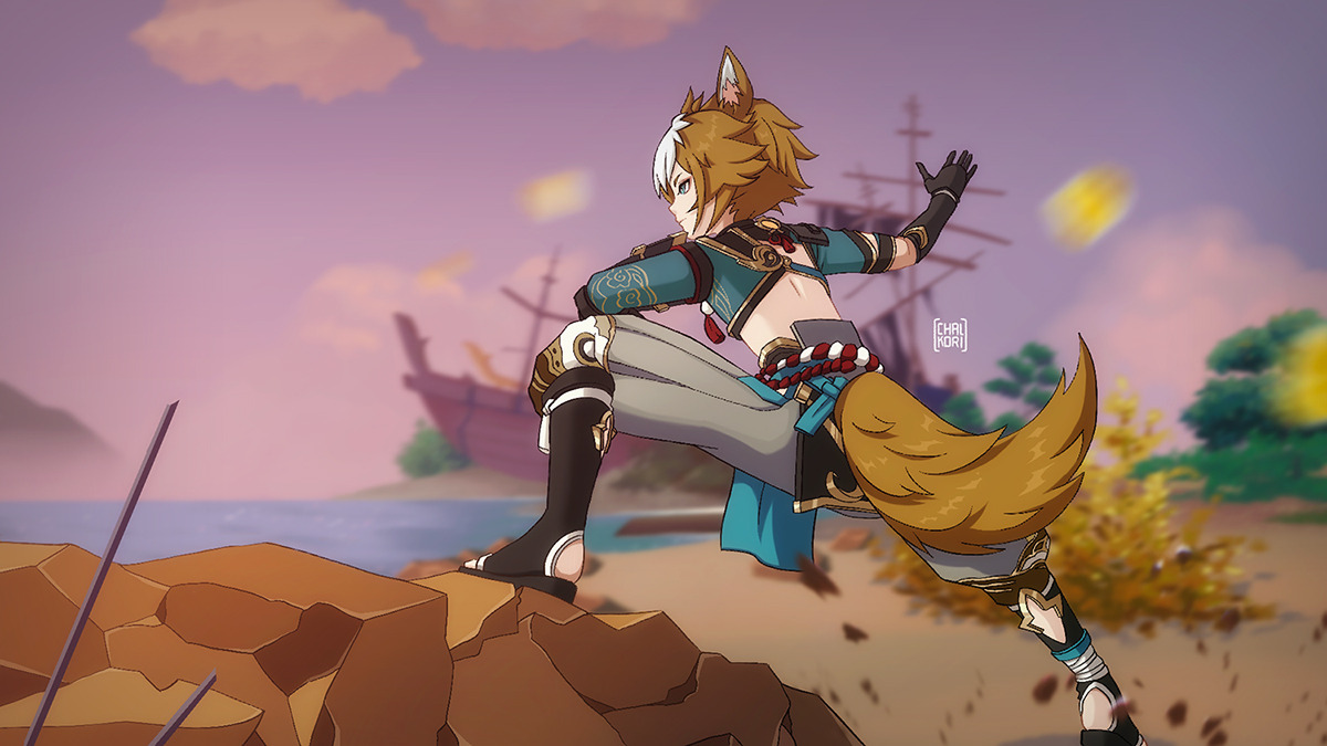 Genshin Impact Art by chalkori
