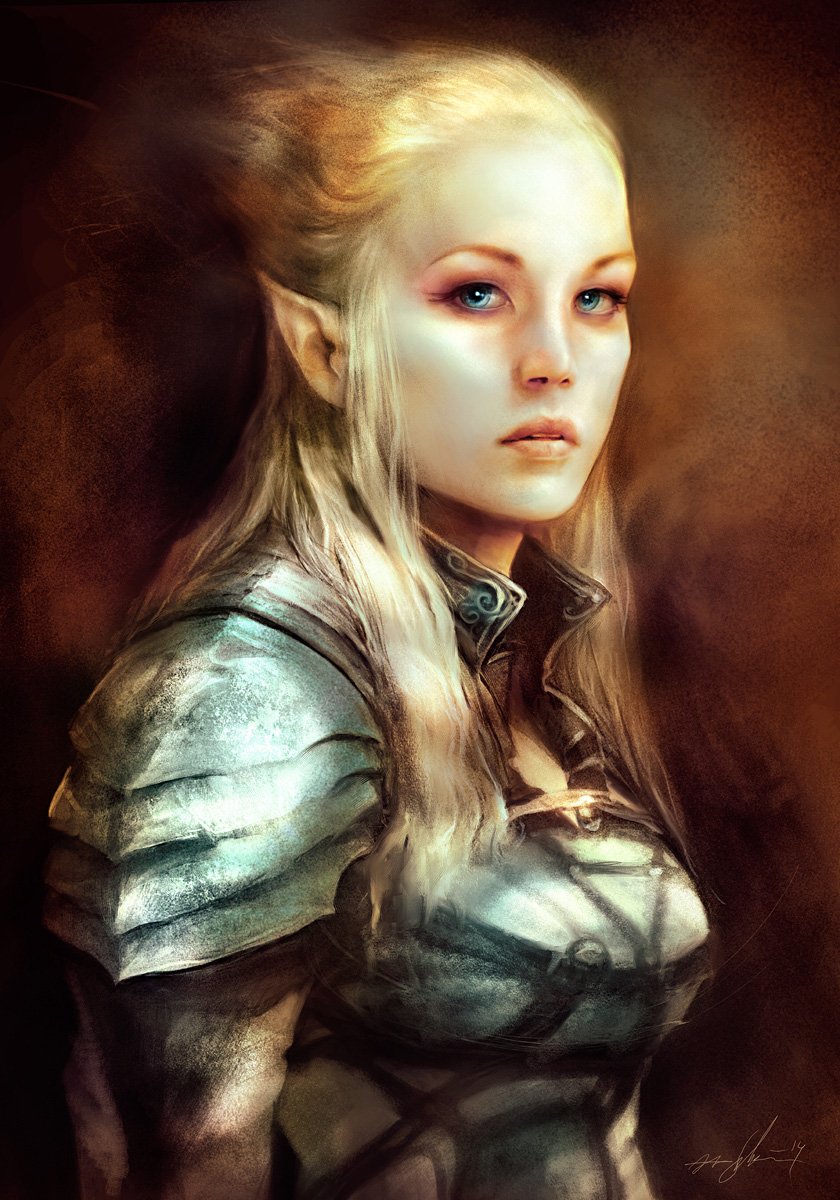 Download Woman Warrior Pointed Ears Blonde Fantasy Elf Art