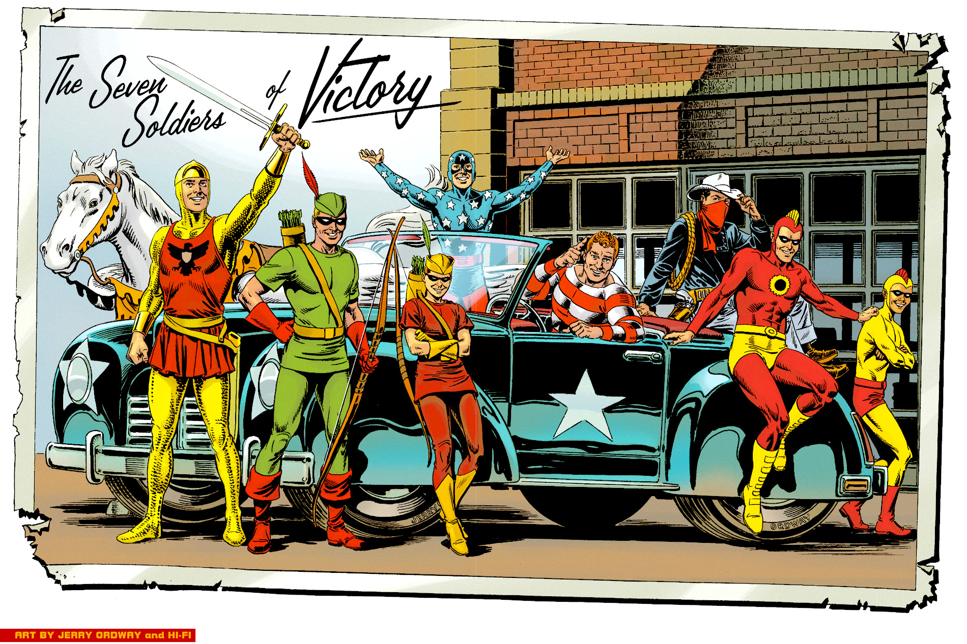 Download Pat Dugan Crimson Avenger Wing (DC Comics) Shining Knight (DC Comics) Oliver Queen Roy Harper Star Spangled Kid Green Arrow Speedy (DC Comics) Vigilante (DC Comics) Comic Seven Soldiers Of Victory Art