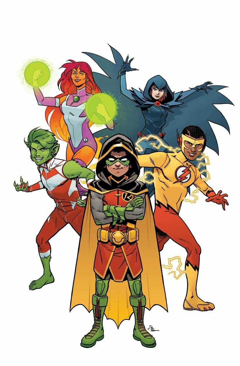 Download Koriand'r Starfire (DC Comics) Raven (DC Comics) Wallace West Kid Flash Damian Wayne Robin (DC Comics) Garfield Logan Beast Boy Comic Teen Titans Art