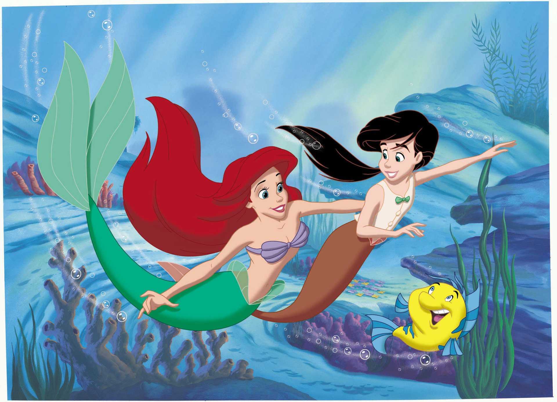 Download Fish Mermaid Flounder (The Little Mermaid) Melody (The Little Mermaid) Ariel (The Little Mermaid) Movie The Little Mermaid II: Return To The Sea Art