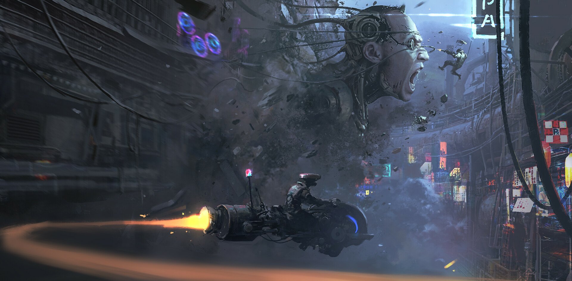 Download Sci Fi Cyborg Futuristic Cyberpunk Spaceship Art