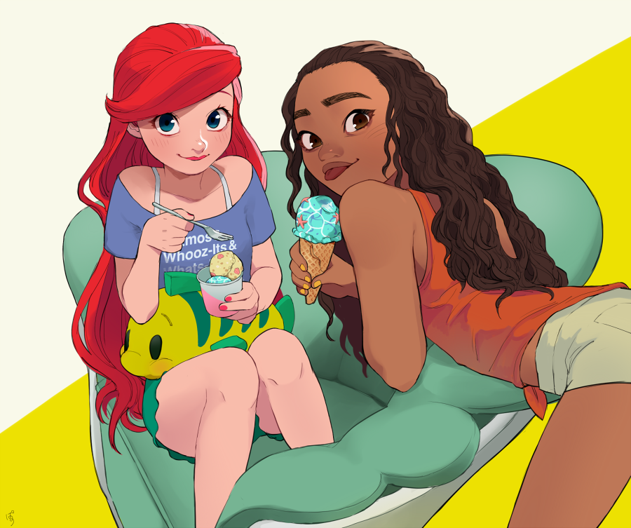 Download Ice Cream Flounder (The Little Mermaid) Moana Waialiki Ariel (The Little Mermaid) Movie Ralph Breaks The Internet Art