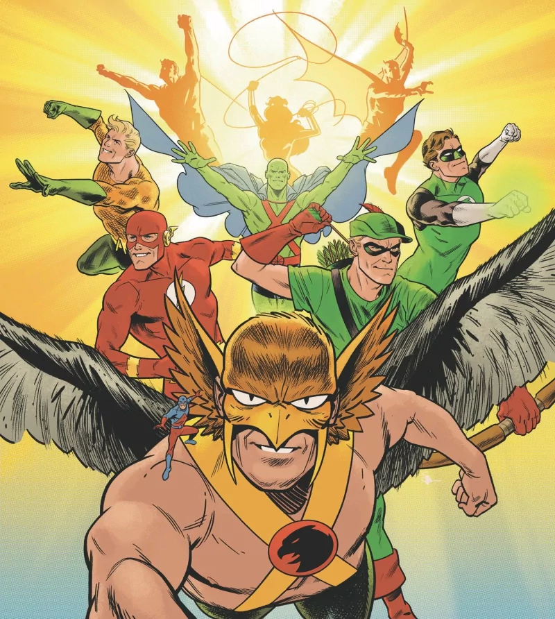 Atom (DC Comics) Martian Manhunter Wonder Woman Superman Batman Hal Jordan Green Lantern Oliver Queen Green Arrow Aquaman Barry Allen Flash Carter Hall Hawkman (DC Comics) Comic Justice League Image
