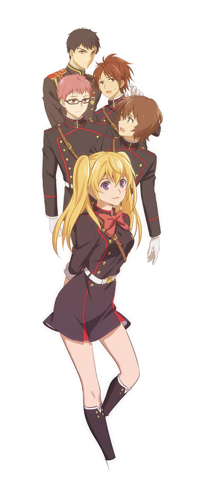 Makoto Narumi Kureto Hīragi Mitsuba Sangū Yoichi Saotome Shihō Kimizuki Anime Seraph of the End Image