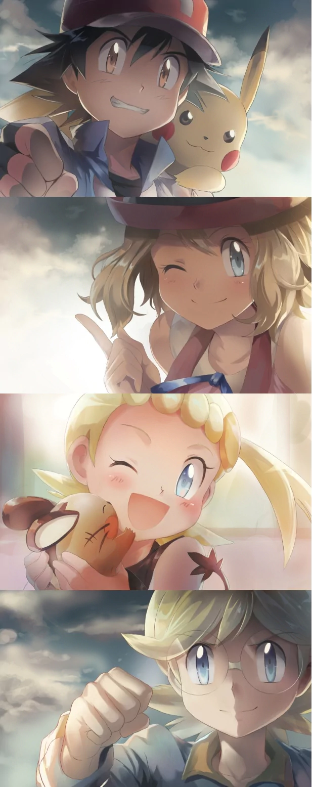 Clemont (Pokémon) Dedenne (Pokémon) Bonnie (Pokémon) Serena (Pokémon) Pikachu Ash Ketchum Anime Pokemon Image