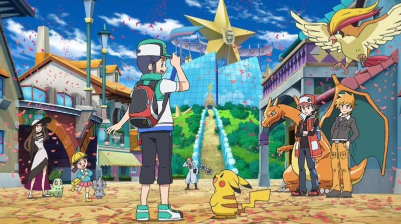 Charizard (Pokémon) Pikachu Scottie (Pokémon) Blue (Pokémon) Red (Pokémon) video game Pokémon Masters Image