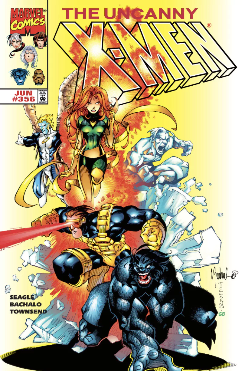 Phoenix (Marvel Comics) Bishop (Marvel Comics) Rogue (Marvel Comics) Gambit (Marvel Comics) Angel (Marvel Comics) Iceman (Marvel Comics) Cyclops (Marvel Comics) Beast (Marvel Comics) Jean Grey Comic Uncanny X-Men Image