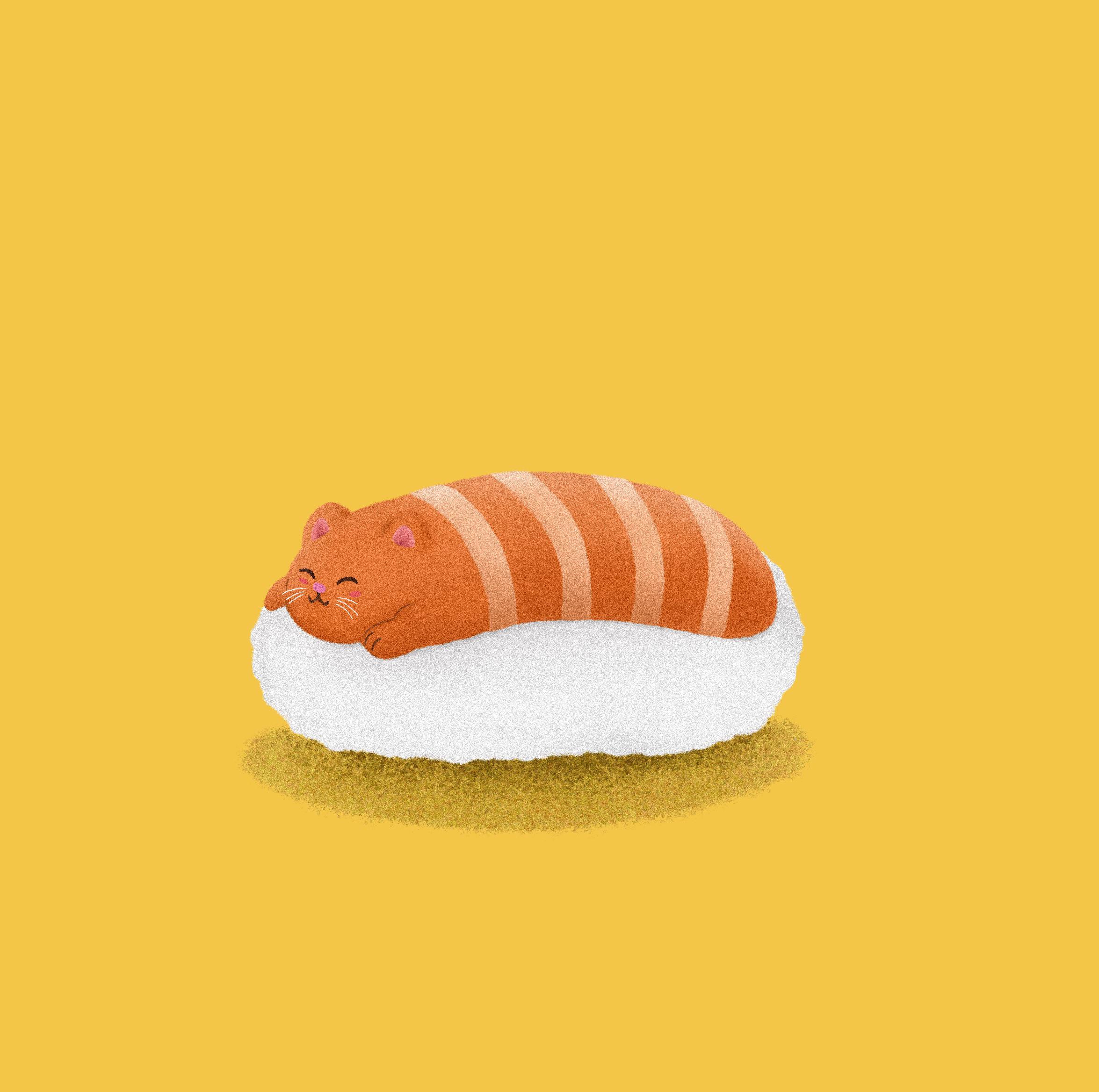 Sushi cat by Aiden_J_art