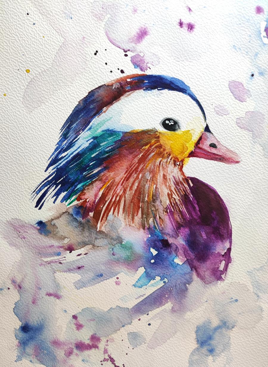 Mandarin duck by Wiktoria_Handmade
