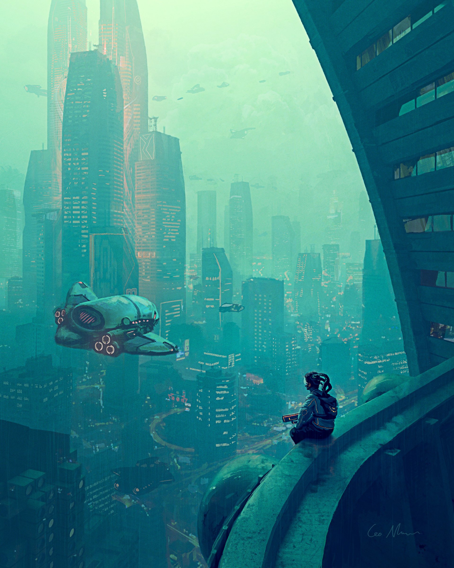 Download Sci Fi City Sci Fi City Futuristic City Hovercraft Art