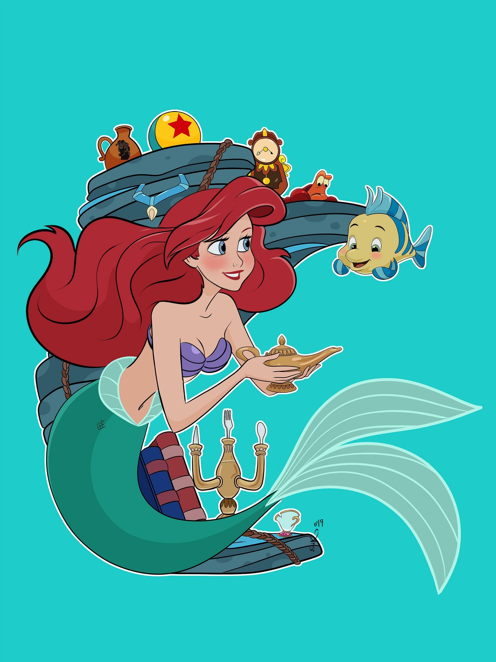 Download Flounder (The Little Mermaid) Ariel (The Little Mermaid) Movie The Little Mermaid (1989) Art