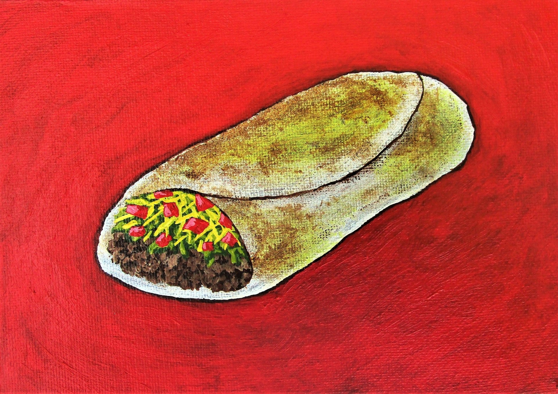 Download Food Burrito Mexican Cuisine Painting Art