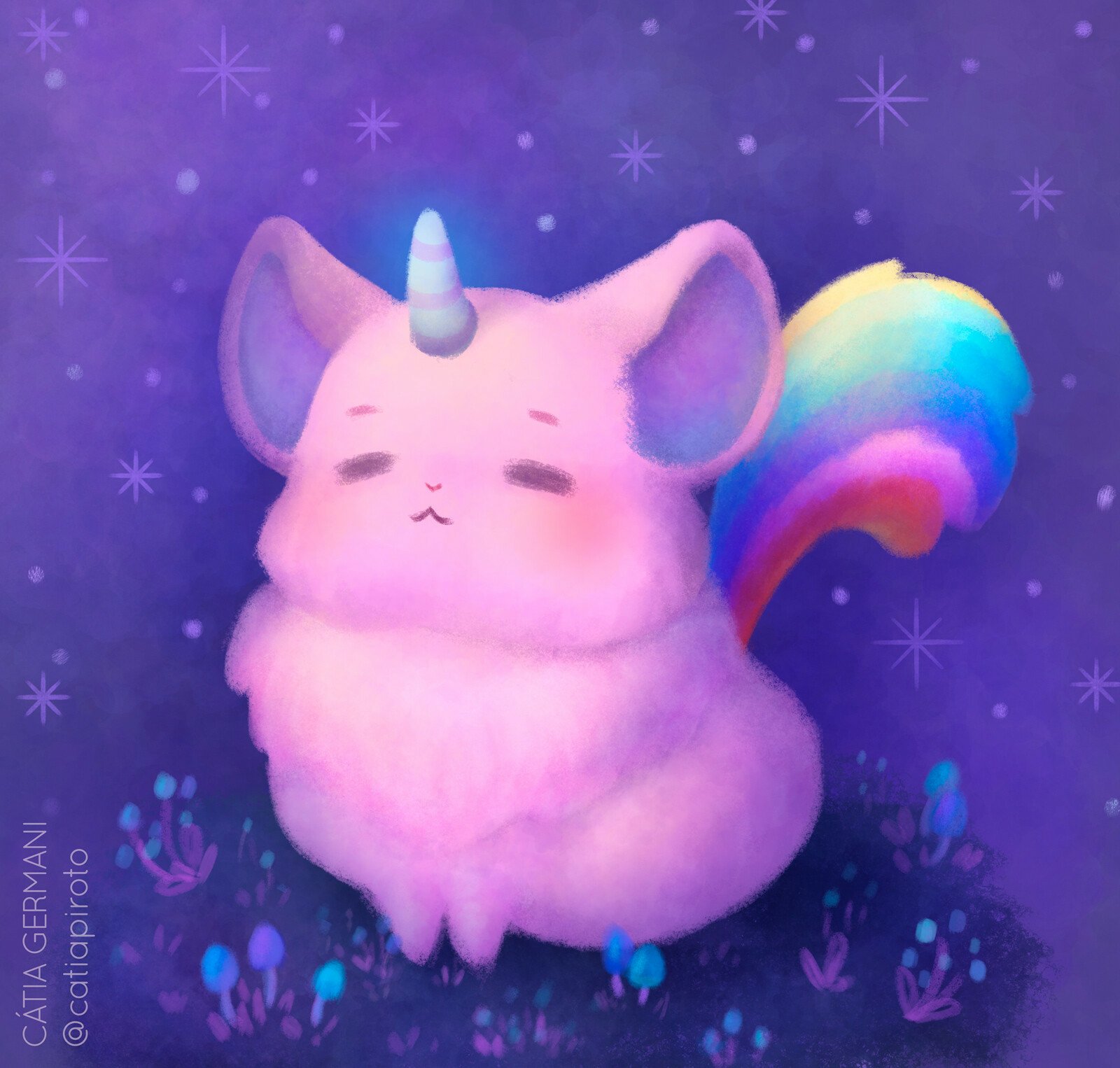 Download Animal Chinchilla Cute Creature Unicorn Pastel Color Art