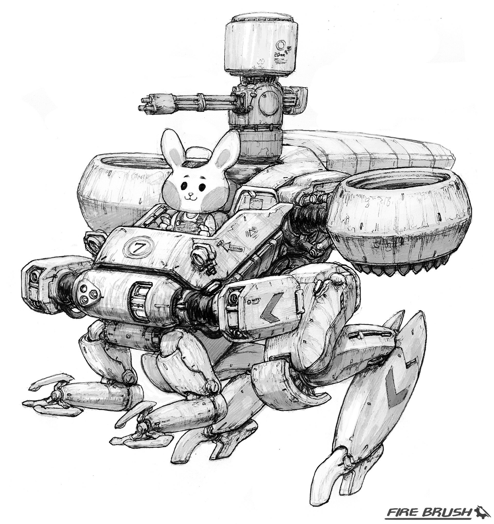 Download Animal Chinchilla Robot Bunny Mech Art