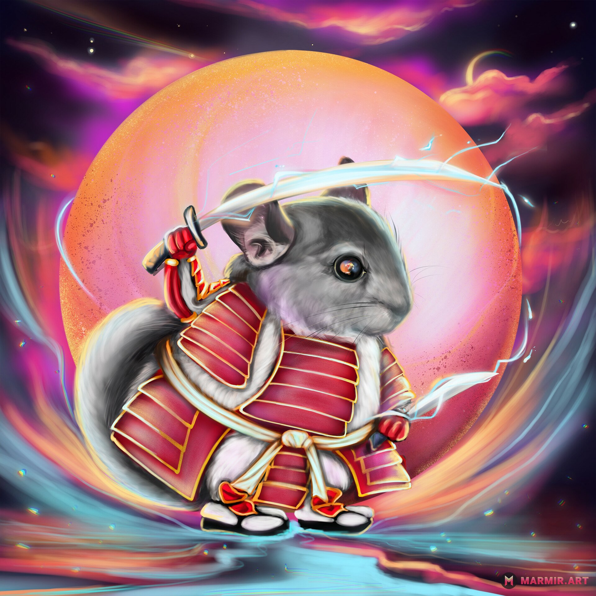 Download Animal Chinchilla Squirrel Samurai Fantasy Fantasy Animal Art