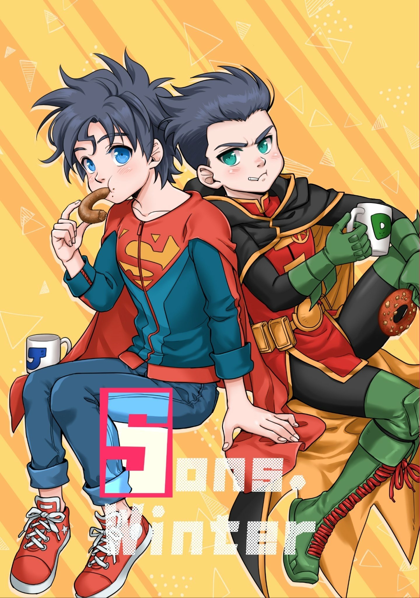 Download Robin (DC Comics) Damian Wayne Superboy Jon Kent Comic Super-Sons Art