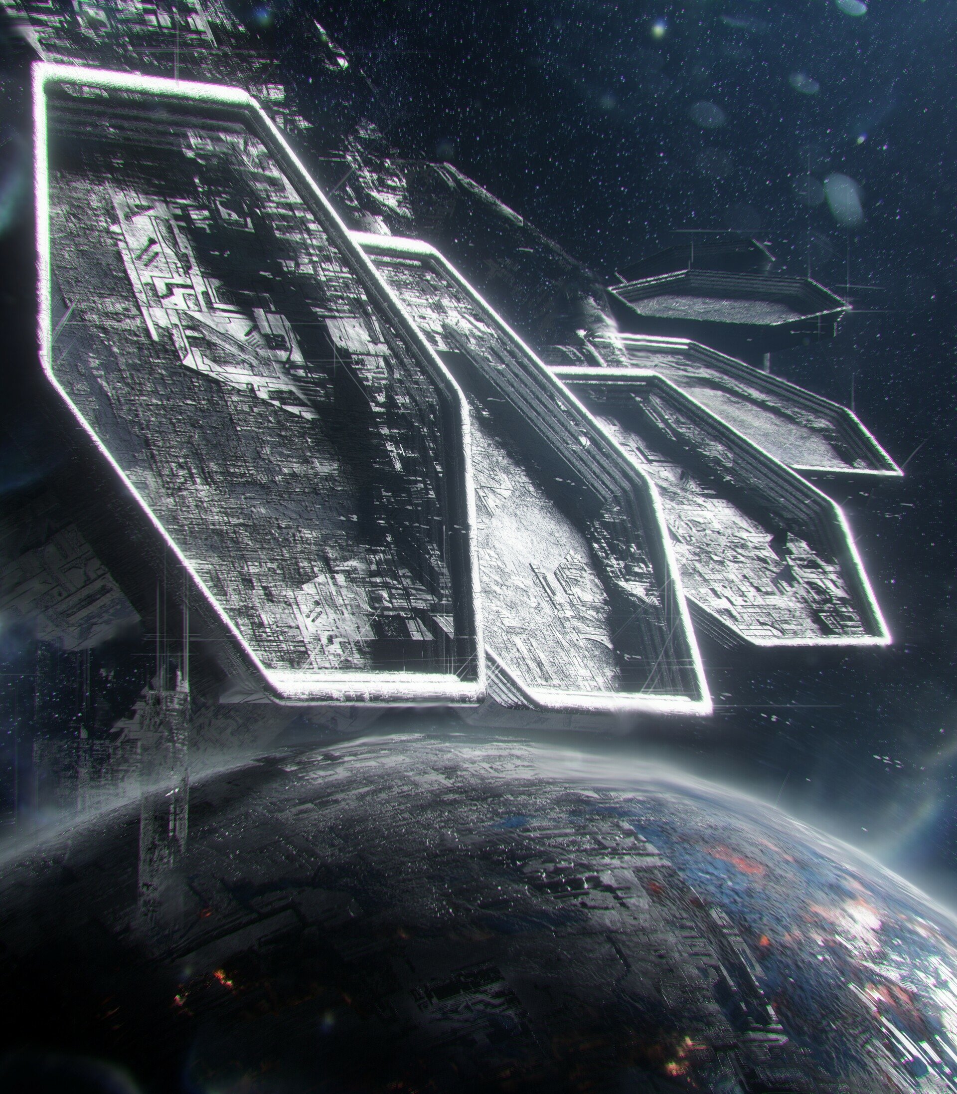 Download Sci Fi Structure Space Spacecraft Galaxy Art