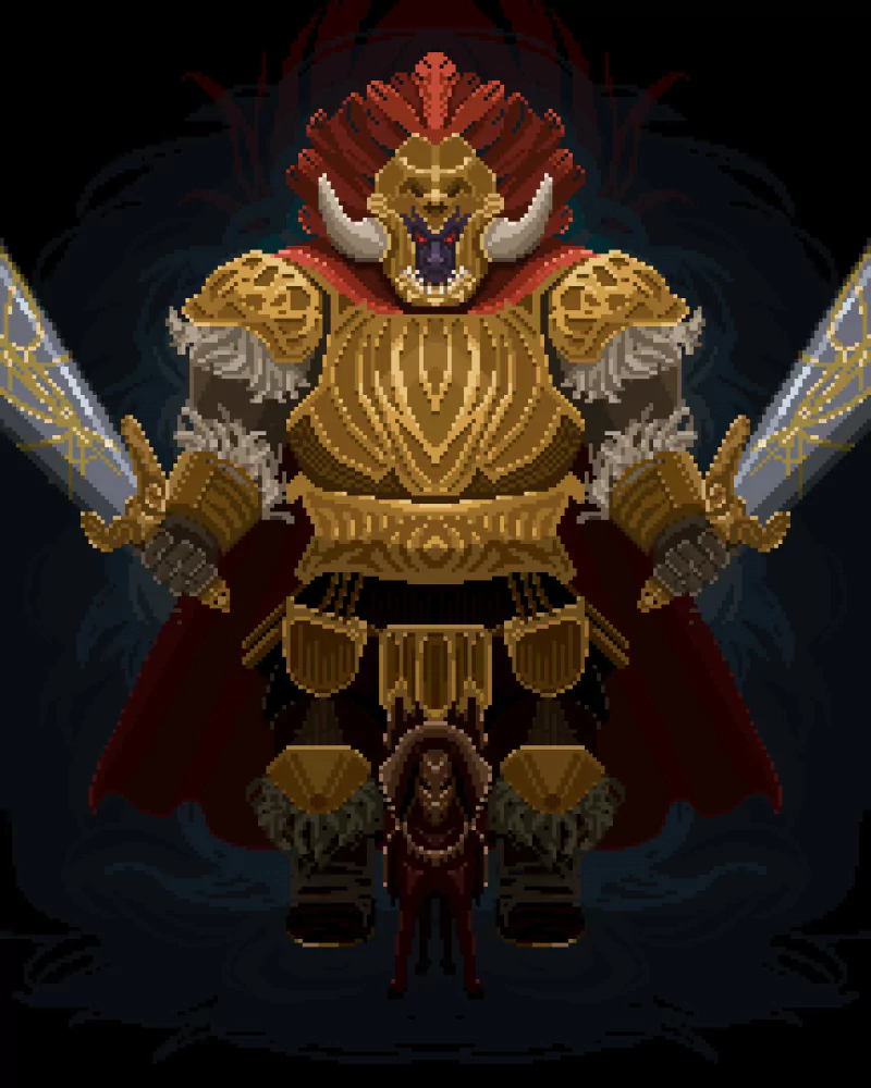 pixel art Starscourge Radahn video game Elden Ring Image