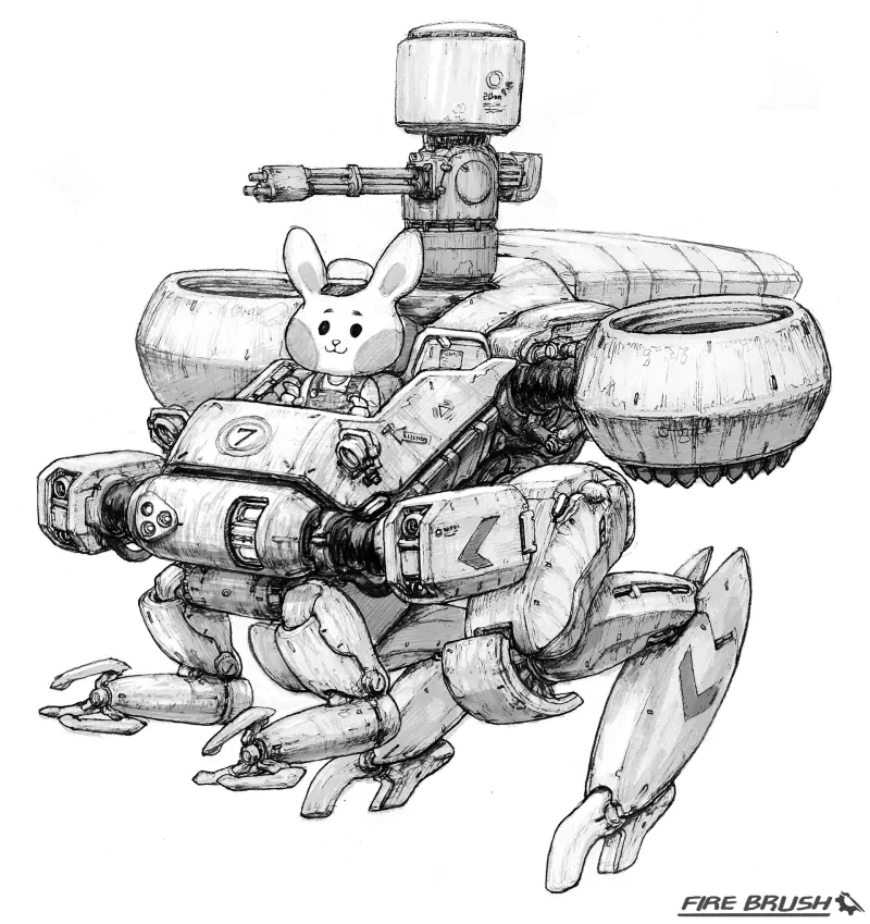 chinchilla on mecha by Kimjaewoo Firebrush