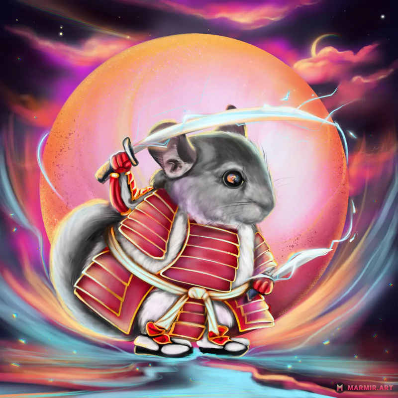  Chinchilla Samurai by MarMirArt
